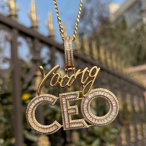 Moissanite Custom Name Letter <b>Pendant</b> 925 <b>Silver</b> Rhodium Plated Hip Hop Charms For Men's <b>Initial</b> Letter <b>Pendant</b> Everyday Wear - Product Image 3
