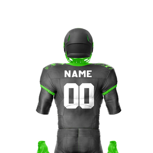 Ensemble d'uniformes de football américain noir et vert camouflage, maillot à manches courtes avec pantalon, gants et crampons assortis pour hommes - Product Image 4