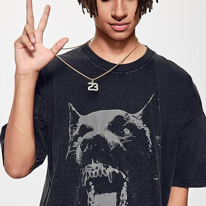 เสื้อยืดโอเวอร์ไซส์ทรงคลาสสิค แบรนด์ OEM สไตล์สตรีทแวร์ ลายกราฟิก ล้างสีแบบวินเทจ สำหรับผู้ชาย ไหล่ตก ทรงหลวม ยูนิเซ็กส์ - Product Image 3