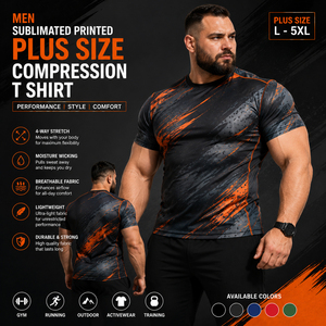 Crew Neck All Over Print Compression Shirt Sublimated Short Sleeve Tee <b>Plus</b> <b>Size</b> Men Rash Guard <b>Top</b> Gym Trainer Slimming T Shirt - Product Image 2