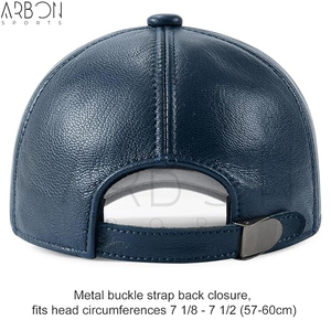 Casquettes en cuir bleu marine de qualité supérieure, style classique, prix de gros, texture douce et durable, élégantes, nouveau logo personnalisé - Product Image 2