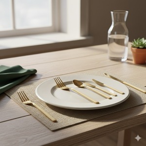 Stainless Steel Luxury Cutlery Custom <b>Flatware</b> Wedding Decor for Gold Color Dishwasher Safe Sustainable Restaurant Hotel Wedding - Product Image 1