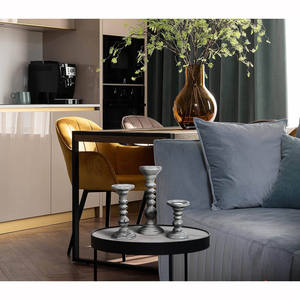 ชุดเชิงเทียนไม้3เรียวสำหรับตกแต่งบ้าน6 9 12นิ้วสีเทา - Product Image 4