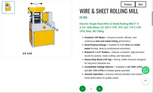 Electric Wire and Sheet <b>Rolling</b> <b>Mill</b> 5 Inch Dual Purpose Jewelry Making Machine 1HP Motor Heavy Duty | Item No GS-658 - Product Image 3