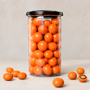 Chewy Dried Mango Chocolate Cover Orange Dragee Balls Packed In Custom Packaging Box For Chocolate Wholesale - Product Image 1