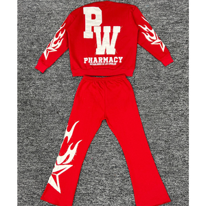 Streetwear Custom Eco-Friendly Casual Sun Faded Vintage Winter Plus Size Tracksuit Unisex Polar Fleece High Street Distressed - Product Image 3