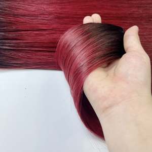 Paquets de cheveux vierges bourgogne doublement étirés de haute qualité, os droits 8-40 pouces, cheveux humains bruts non traités de qualité 12A - Product Image 1