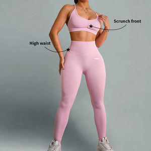 Ropa Deportiva Personalizada para Mujer, Conjunto de Dos Piezas de Leggings de Yoga con Estiramiento en 4 Direcciones, Suave y de Secado Rápido - Product Image 4