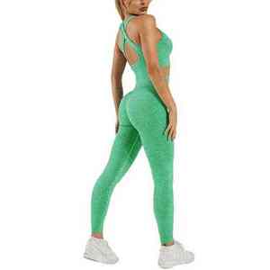 Nouvel ensemble 2 pièces élégant et respirant pour femme, col rond, en Spandex/Polyester, idéal pour le fitness et le yoga, collection 2026 - Product Image 2
