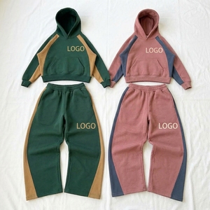Wholesale Custom 460gsm <b>Winter</b> Printed Solid Hoodies Regular Fit Sweatpants Set Heavyweight 100% Cotton Quick Dry Tracksuit - Product Image 5