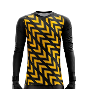 Conjunto de Portero Maze Lines, Jersey de Manga Larga con Cuello Redondo y Pantalones Cortos para Hombre, Sublimado, Ecológico, de Secado Rápido, en Poliéster, para Fútbol - Product Image 3