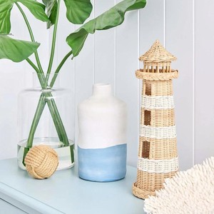 Tour décorative en rotin en forme de phare emblématique, faite à la main, décoration intérieure côtière en rotin naturel - Product Image 5