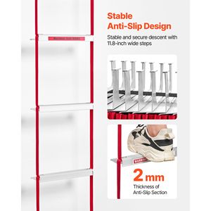 Scala di Emergenza Antincendio Retrattile a 2 Piani da 13 Piedi, Leggera in Lega di Alluminio, Robusta Attrezzatura di Sicurezza Antincendio - Product Image 5