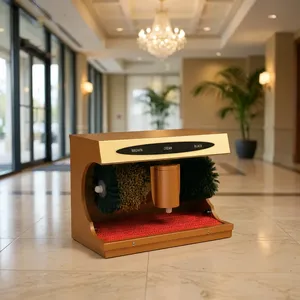 Golden Portable Automatic Shoe Shiner <b>Machine</b> Premium Electric Stainless Steel Shoe Polishing System Brush <b>Cleaning</b> Shine - Product Image 3
