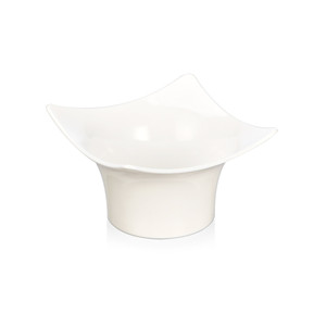 Set Degustare di 6 Ciotole Quadrate in Ceramica Bianca per Servire Insalata, Snack e per Feste - Product Image 1