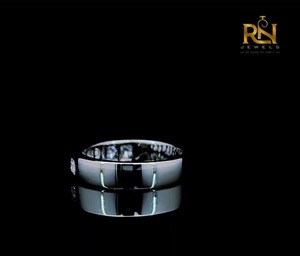 Flush <b>Set</b> Round Lab Grown Diamond Band Solid Gold Embedded Line <b>Ring</b> <b>Men</b> Women OEM ODM Wholesale B2B Supply - Product Image 5