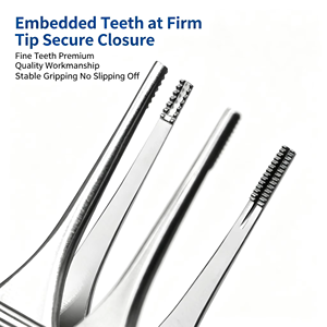 Pinzas de Precisión Manuales de Acero Inoxidable para Rinoplastia, 12.5cm, con Punta Ancha Serrada para Tejido, para Cartílago Nasal, Uso Clínico - Product Image 3