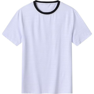 Bulk Quantity Polyester/Cotton Solid Casual Lightweight Quick Dry Breathable Elastic Waist OEM Service T-Shirts Short <b>Set</b> - Product Image 4