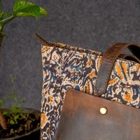 Tas Kanvas Bunga Vintage Tas Bahu Retro Penutup Ritsleting Kapasitas Besar untuk Perjalanan Belanja