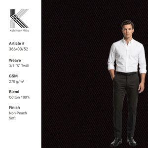 Tela de Tweed 100% Algodón, 280g/m, 3/1 Twill, para Todas las Temporadas, Suave, Elástica, Transpirable, para Pantalones Chinos de Hombre, Venta al Por Mayor - Product Image 1