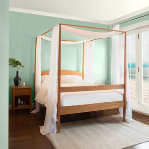Wholesale Modern Solid Wood Canopy <b>Bed</b> | Arched Headboard 4 Poster <b>Platform</b> <b>Bed</b> Frame - Product Image 5