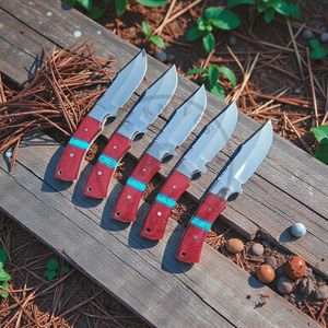 Lot de 20 couteaux de chasse à lame fixe OEM avec étui en cuir – Fournisseur en gros direct usine – Lames polies miroir - Product Image 4