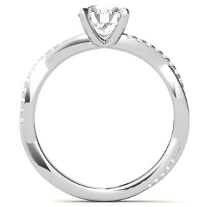 Anillo de Compromiso de Moissanita con Corte Redondo, Chapado en Rodio, Plata de Ley, Anillo de Promesa Clásico para Mujer, Aniversario, Lujo - Product Image 3
