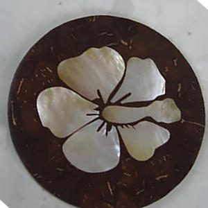 Coquille de fleur en verre motif coco, vaisselle en verre et sous-plat, motif floral noir, taille 10 cm - Product Image 1