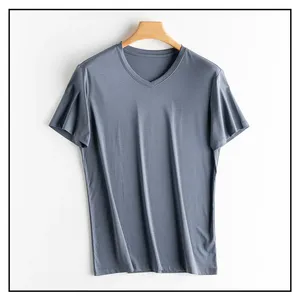 OEM Wholesale Heavy Cotton High Quality Blank Plain Custom logo Printed Knit <b>Men</b> t <b>Shirt</b> Solid Color Latest Style <b>Silk</b> Screen - Product Image 2