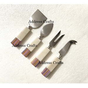 Juego de cuchillos para queso de acero inoxidable de alta calidad con mango de mármol, cuchillos para queso Premium de lujo, espátulas, tenedor, utensilios de cocina, cubiertos - Product Image 1