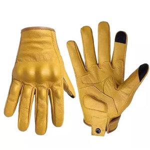 Leather <b>Touchscreen</b> <b>Gloves</b> Wrist Length Unlined Plain Style for Outdoor Daily Use Four Seasons - Product Image 1