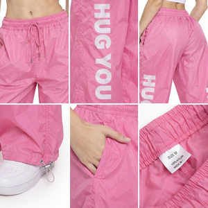 Wholesale Streetwear <b>Windbreaker</b> Pants Women High Waist Side Letter Printed Wide Leg Nylon Pant Quick Dry Hiking <b>Camping</b> Trouser - Product Image 6