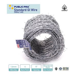 Rollo de Alambre de Púas Galvanizado de Acero de Malasia, Retorcido Inverso, Plateado, 100 Metros, Protección, Precio Competitivo por Metro - Product Image 4