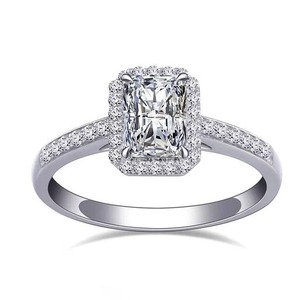 Anillo de Plata 925 con Moissanita VVS, Anillo de Compromiso de Lujo Chapado en Plata Brillante, Estilo Urbano, Joyería Hip Hop para Mujer - Product Image 5