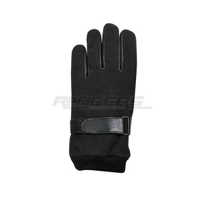 Black Leather <b>Gloves</b> Real Sheepskin Warm Fleece Rib Cuff OEM Custom Low MOQ <b>Mens</b> Winter Driving <b>Gloves</b> Wholesale - Product Image 3