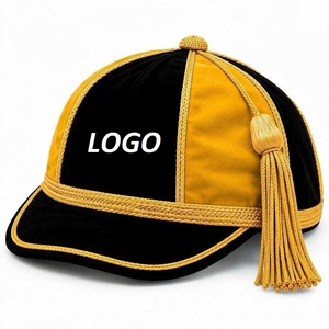 Gorras de Honor de Última Moda, Gorra de Honor de Terciopelo Azul con Borde, Borla de Cordón Dorado, Tocado Étnico de Graduación, Gorras de Honor de Inglaterra - Product Image 6