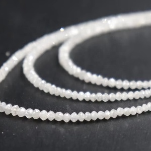 Perles Rondelle à Facettes en Diamant Blanc AAA 1.8-2.2mm 16 Pouces Pierre Naturelle pour la Fabrication de Bijoux - Product Image 1