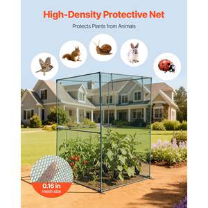 3.9 X 3.9 X 5.9 ft Wind-Resistant Tall Crop Cage Zippered Door Outdoor Raised Bed Cover <b>Garden</b> Patio <b>Netting</b> Model D0100X3WPPX - Product Image 4