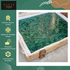 Mesa de Centro de Malaquita con Diseño Moderno y Minimalista, Ecológica, Suministro Directo de Fábrica, para Sala de Estar - Product Image 3