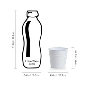 Support mural en métal rétro pour plantes vertes avec deux pots blancs, design circulaire, style rustique - Product Image 3