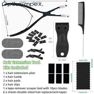 Extensions de cheveux Remy premium à clipser, trame simple, outils de coiffure professionnels en acier inoxydable, équipement de coiffure professionnel - Product Image 2