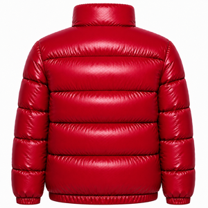 Men's <b>Lime</b> <b>Green</b> PU Puffer <b>Jacket</b> Stand Collar Zipper Closure Windproof Winter Casual Thick Polyester Filling Coat - Product Image 4