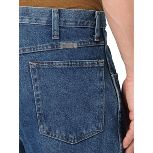 Jean en denim noir droit à jambe large pour homme, taille mi-haute, respirant, en coton et élasthanne, pantalon décontracté fabriqué au Bangladesh - Product Image 5