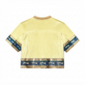 Custom Vintage Football Jersey Crop <b>Top</b> Sublimated <b>Mesh</b> 100% Polyester Quick Dry <b>Women's</b> Sports Apparel Wholesale Adults - Product Image 2
