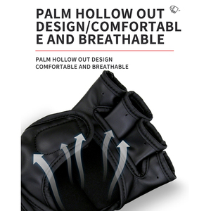 Guantes de MMA de Medio Dedo con Logotipo Personalizado y Muñequera de Tres Capas, Guantes de Boxeo para Entrenamiento - Product Image 4