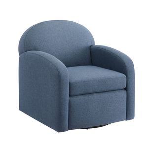 Silla Giratoria Edie Azul para Sala de Estar, Asiento Cómodo para el Hogar - Product Image 1