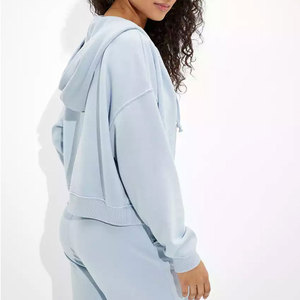 Sudadera con Cierre de Cremallera, Cómoda, de Corte Holgado, Material de Felpa Suave 2026, para Mujer, Uso Diario Informal, con Bolsillo Tipo Canguro - Product Image 2