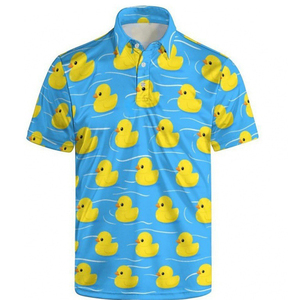 Camisa Polo Básica con Botones y Cuello Solapa, Estampado Completo, Corte Ajustado Retro, Camisas Polo con Estampado 3D, Camisa Polo Informal de Verano de Poliéster Personalizada - Product Image 3