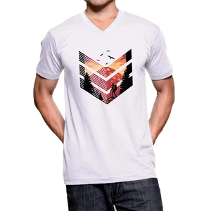 T-shirts pour hommes en coton durable, confortables, respirants, au toucher doux, coupe élégante, col en V, pour un usage quotidien. - Product Image 1
