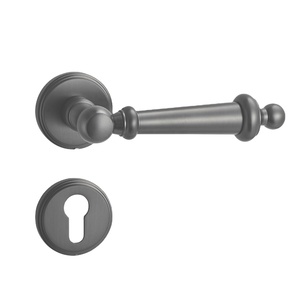 Metallic Grey Brass Interior <b>Door</b> Lever <b>Handle</b> Lock <b>Set</b> - Product Image 1